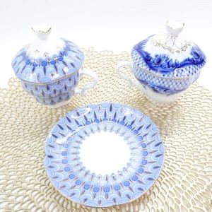 Nantucket Teacups w/ Lids & Saucer